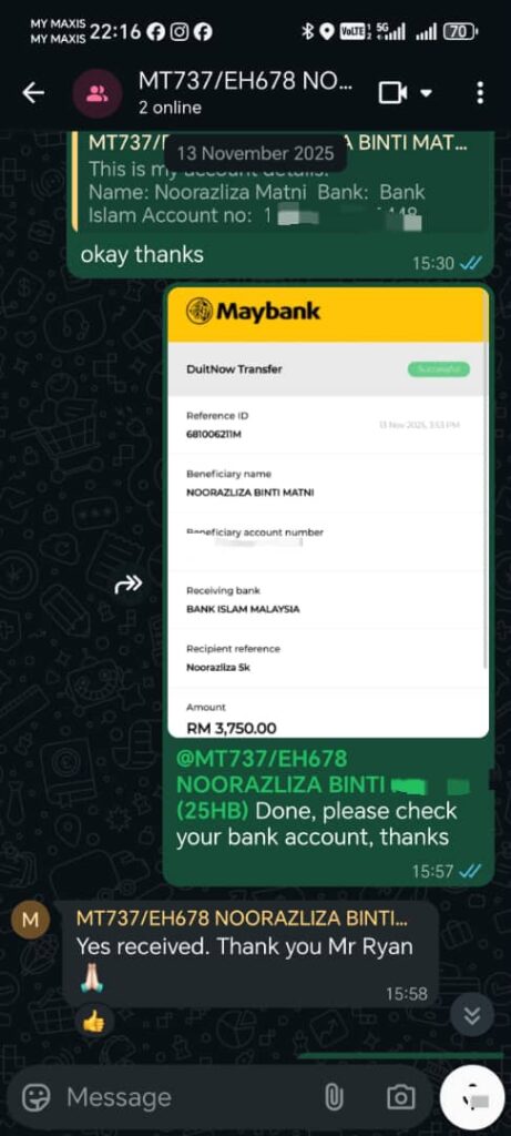 Testimonial screenshot 1